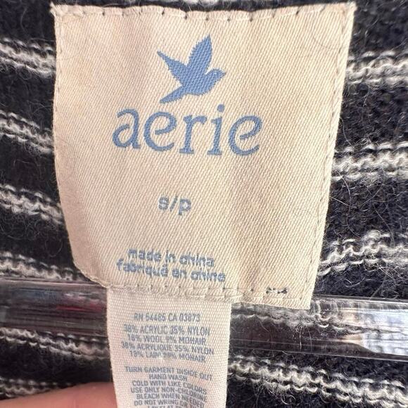 Aerie Mohair Blend Button-Up Nautical Striped Cardigan Womens Sz. S - Picture 3 of 8